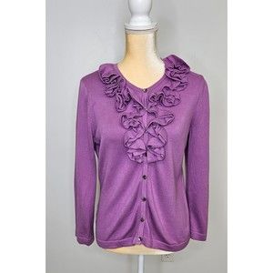 Jones New York Lavender Cardigan Sz Large
